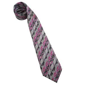 vtg EMILIO PUCCI Silk Tie Mod print purple gray